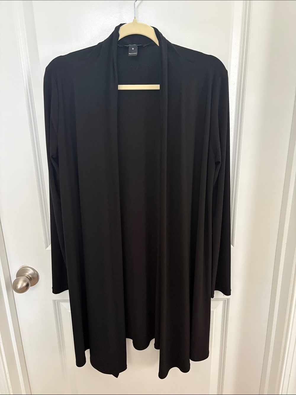 Women's Black Open-Front Cardigan Sweater
